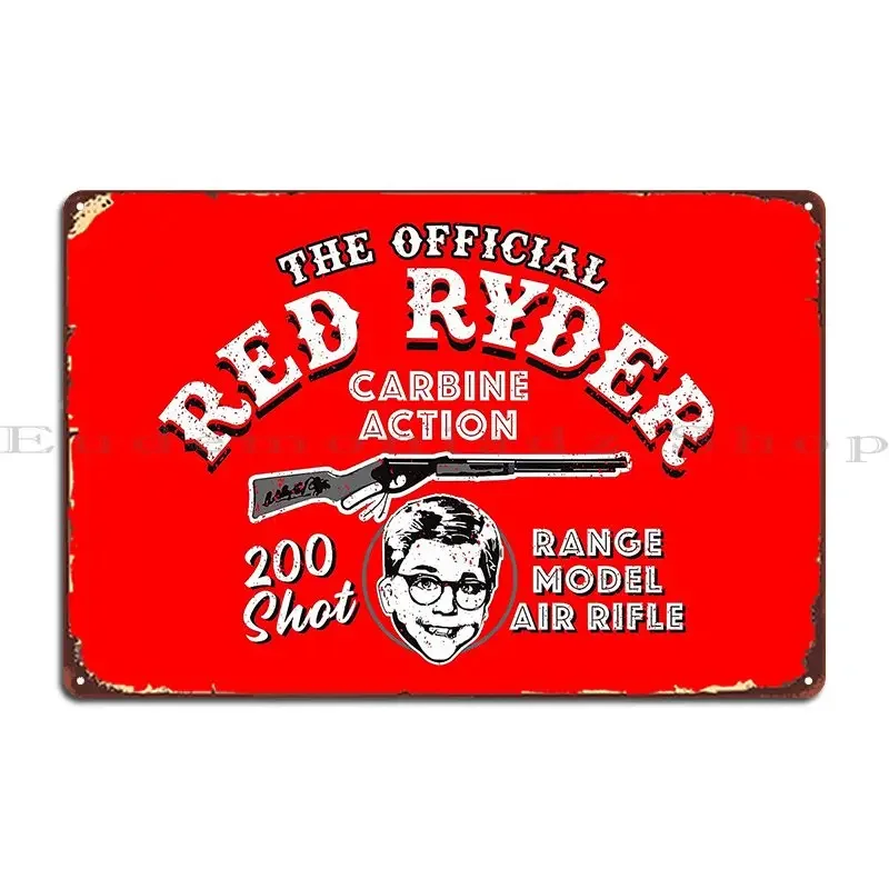 Red Ryder Carbine Action 200 Shot Range Model Air Rifle Christmas Story Metal Sign Cinema Cinema  Red Ryder Tin Sign