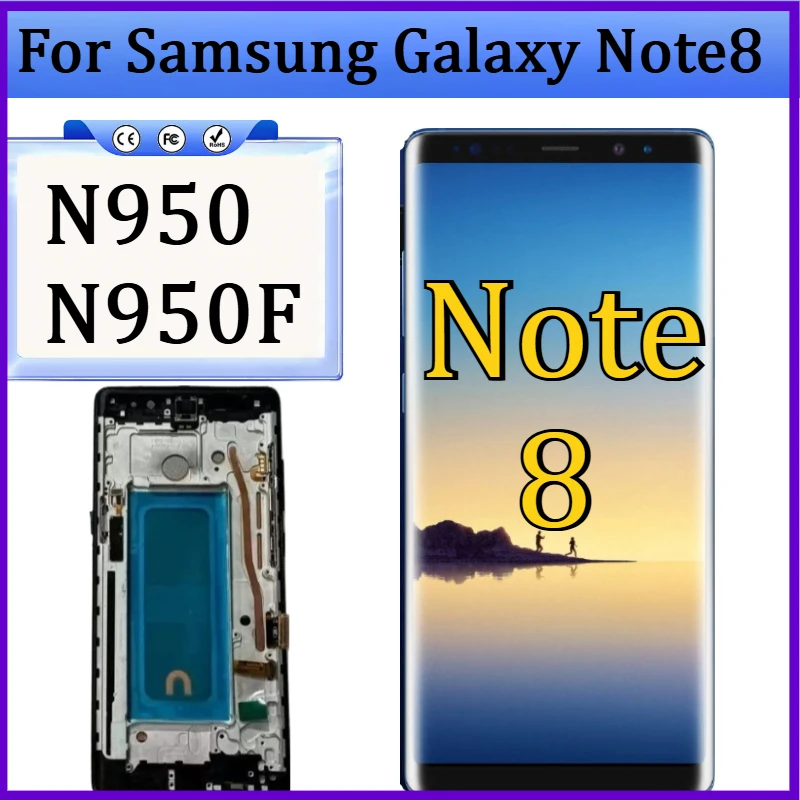 

New TFT/OLED For Samsung Galaxy Note8 N950 N950F LCD Display Touch Screen Digitizer with Frame For Samsumg Note 8 Replacement
