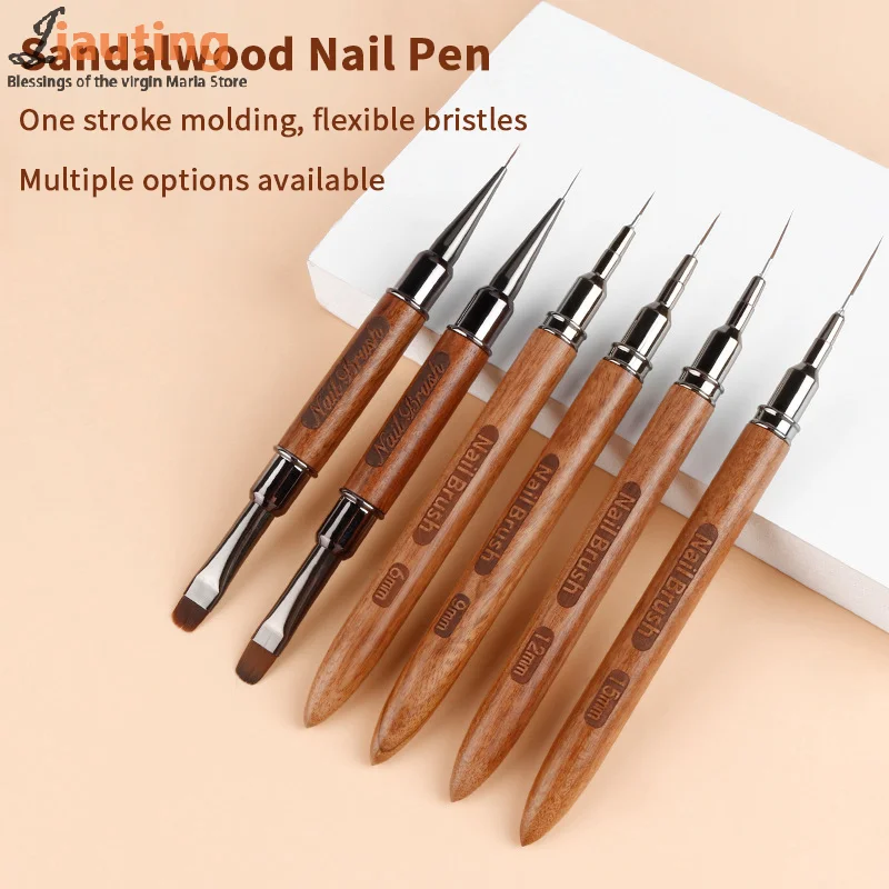 1pcs/set Wood Handle Art Liner DIY Painting Brush Drawing Lines Stripe Flower Painting Pen Nail Liner Brush Set With 5size