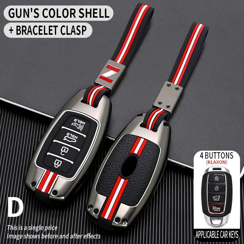 Para Hyundai Palisade Limited Palisade SEL Elantra Sel Elantra Santa Fe Veloster 2020 funda de Metal para llave de coche accesorios de carcasa