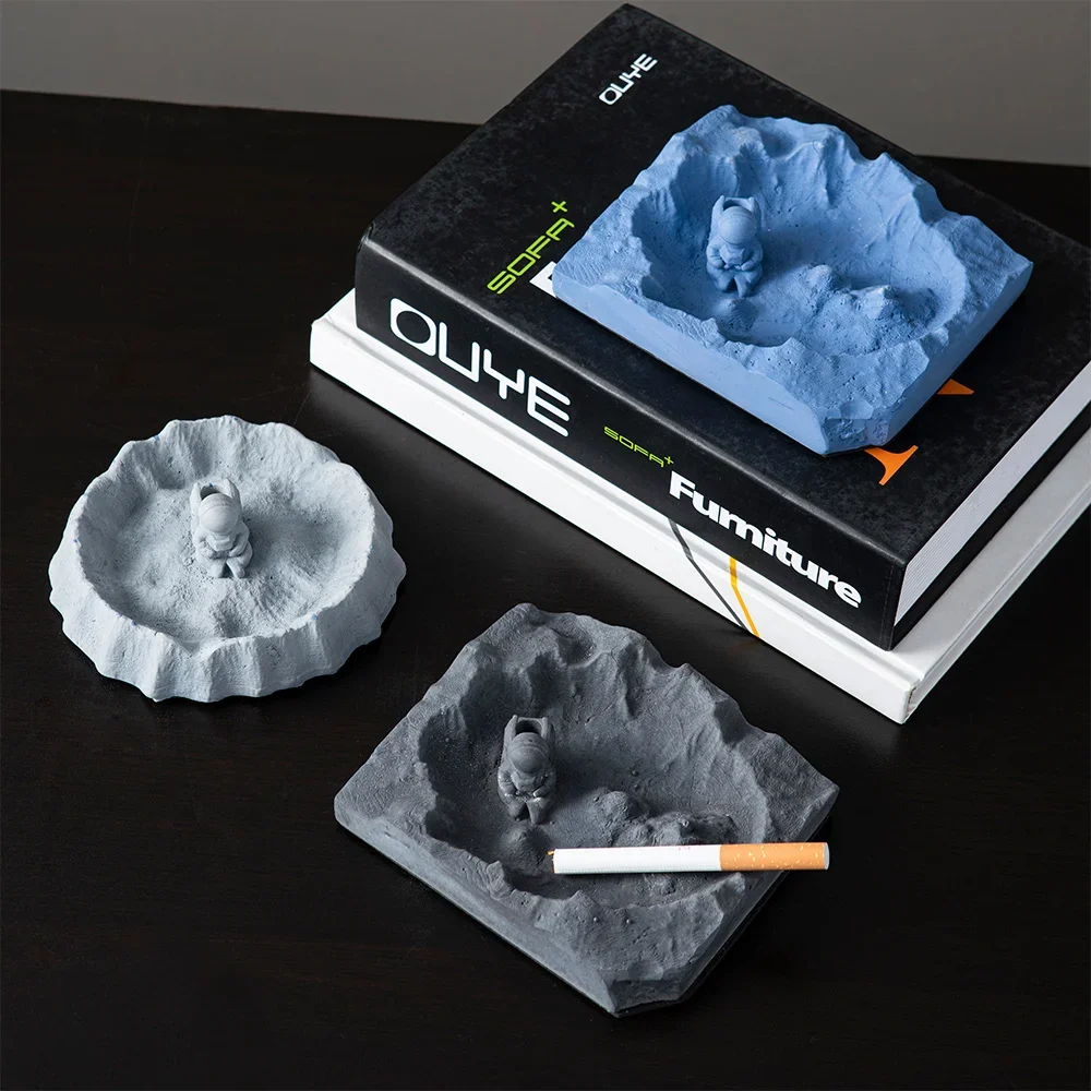 Creative Lunar Surface Ash Tray Home Decor Art Design Crafts Office Table Ornament Accessories Office Desk Decor Ashtray