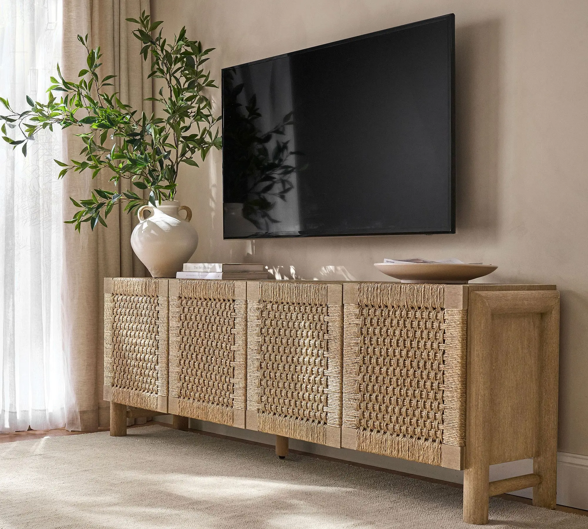*Modern Luxury Seadrift Finish Solid Meranti Wood Sungkai Veneers Anti Warp Anti Tip Stable Structure Console Tables