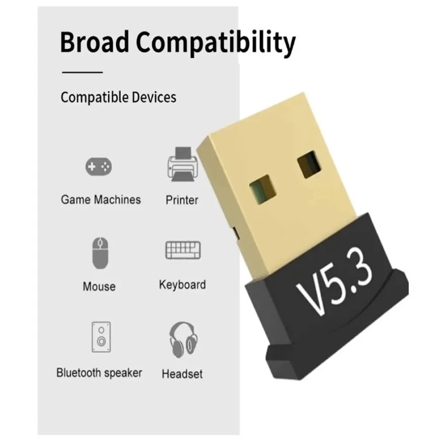 อะแดปเตอร์บลูทูธ USB 5.4/5.3/5.1/5.0 อะแดปเตอร์ไร้สายบลูทูธสําหรับแล็ปท็อปพีซีไร้สายลําโพงเครื่องรับสัญญาณเสียงเครื่องส่งสัญญาณ USB