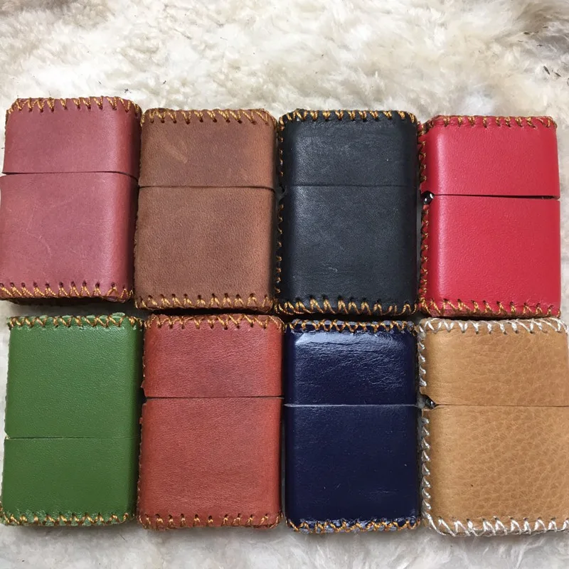 Genuine Leather Lighter Case Cowhide Custom Protective Sleeve Lighter Storage Holster Belt Bag Handmade for Zippo Lighter Shell