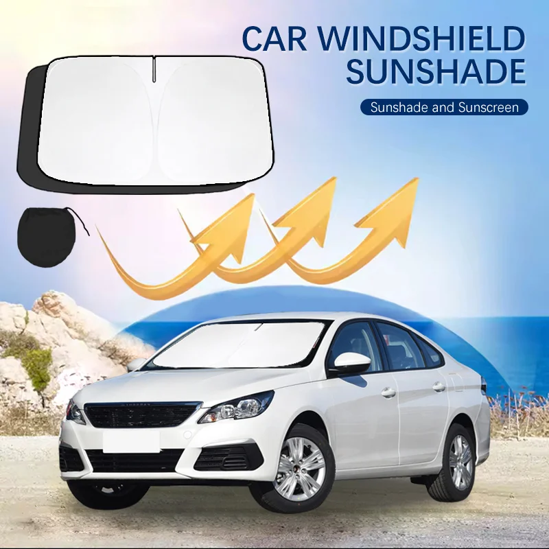 

For Peugeot 308 Windshield Sun Shade Sunshade Sun Visor Protector Foldable Blocks UV Rays Laser Sun Protector