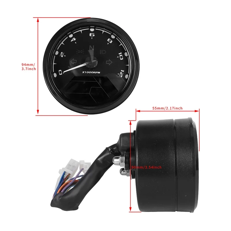 Universal DC12V LCD Digital Motorcycle Dashboard Gauge Speedometer Tachometer Fuel Odometer Indicator Motorbike Modified Accesso