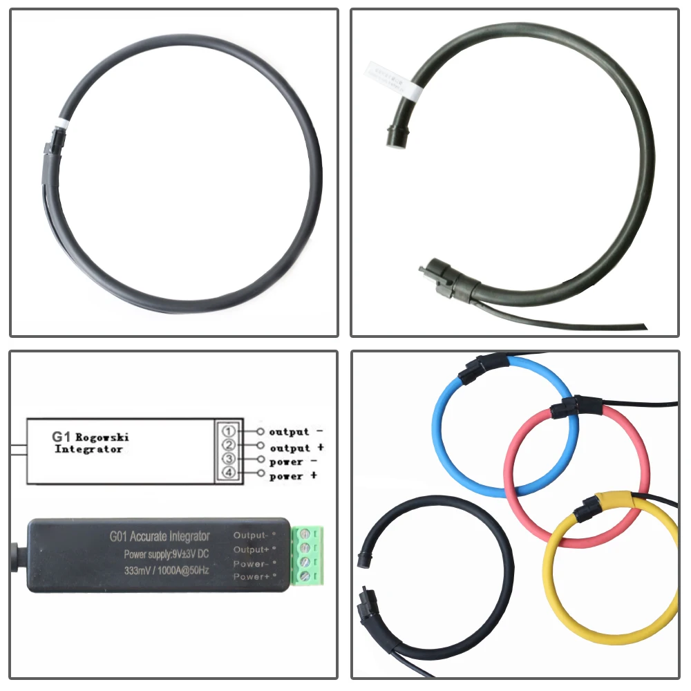 Black/Red/Yellow/Blue FRC210-G1 Flexible Rogowski Coil with Integrator input 1000A output 333mV for energy monitoring system