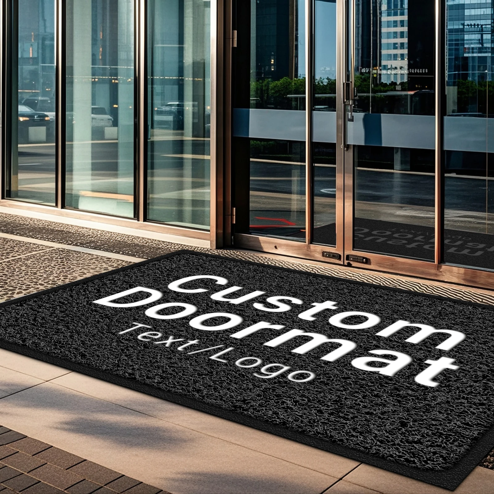 Custom Welcome Mats Shopping Mall Entrance Mat Customization LOGO/ Greetings Non-slip Business Doormat for Restaurant Hotel Bar