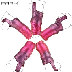 FRRK Animal Texture Penis Sleeve Enlargement Fantasy Octopus Cock Sheath Silicone Horse Adults Sex Toys with Knot for Couple 딜도