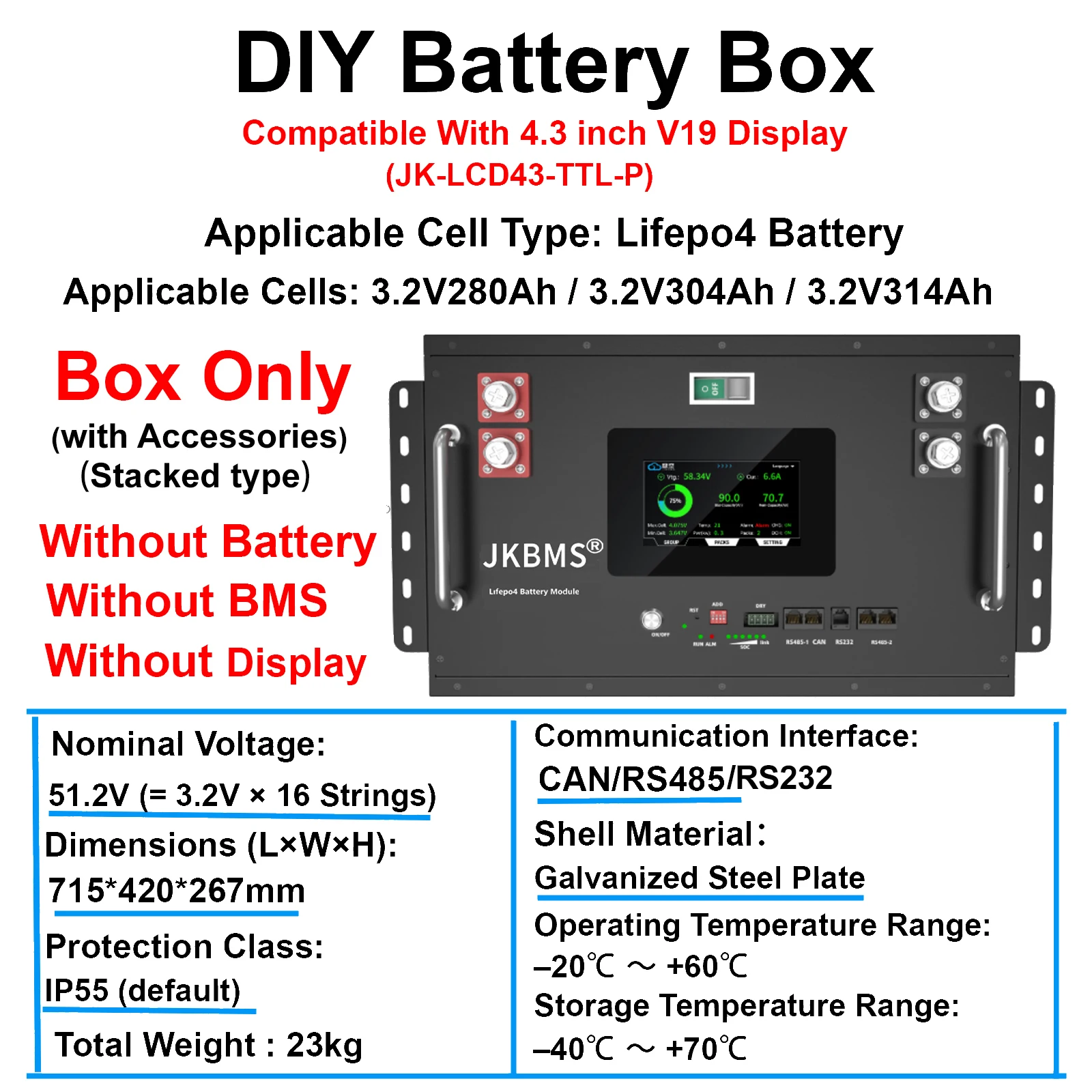 JIKONG V19 Smart Inverter BMS 8S~16S 24V 48V 200A Strom 1A 2A Aktiver Balancer für LiFePO4 Li-Ion LTO Batterie Haushaltsenergiespeicher BMS JK-PB2A16S20P – Detail 13