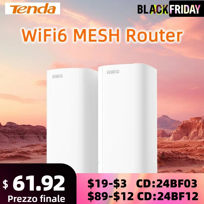 Tenda EM12/MX12 AX3000 Wifi6 Mesh Router Gigabit Home 5G Wi-Fi6 High-speed Repeater Signal Amplifier