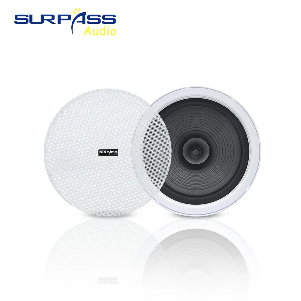 Smart Home Audio Sound System 8 Inch 8ohm 20W Passive Frameless Ceiling Speaker Full Range for Terrace Residential Bedroom