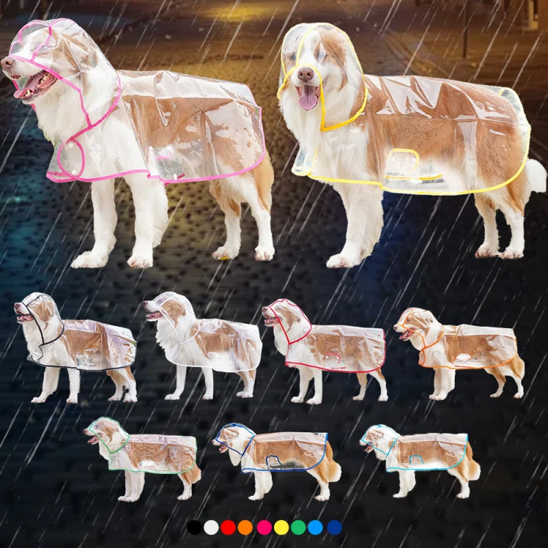 

Pet Amazon Cross-Border Large Dog Transparent Outdoor Dog Raincoat Golden Retriever Labrador Large Dog Dog Clothes