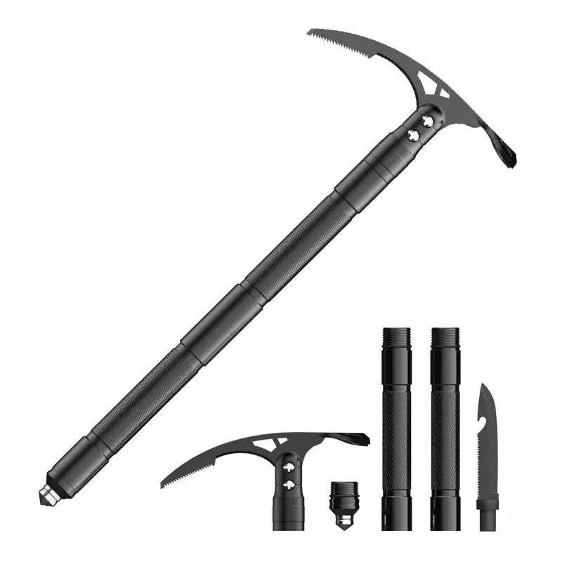 Outdoor camping adventure, mountaineering, multifunctional pure steel axe, tree root digging tool, ice axe, wild boar axe