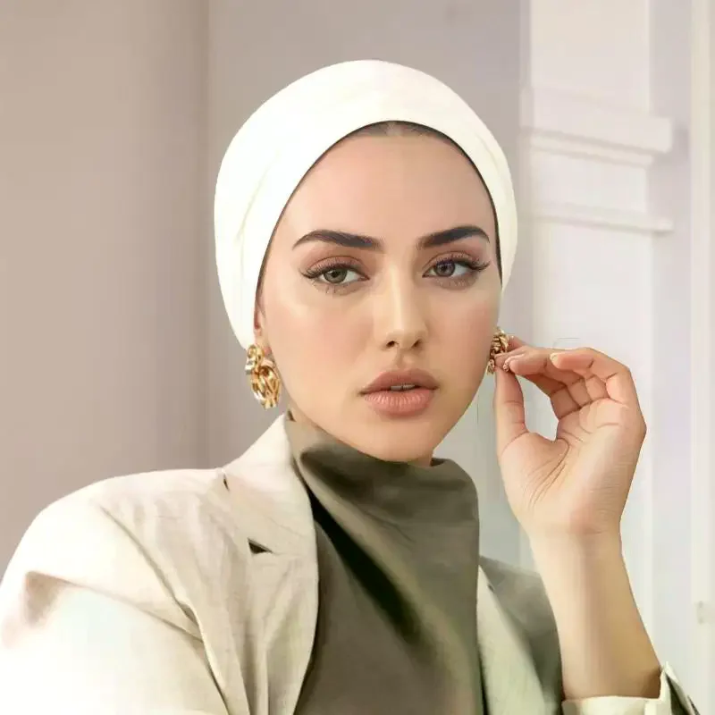 プレミアムモダールジャージーインスタントヒジャブムスリムアンダースカーフキャップコットンストレッチターバンキャップイスラムアンダースカーフボンネットヘッドスカーフヘッドバンド