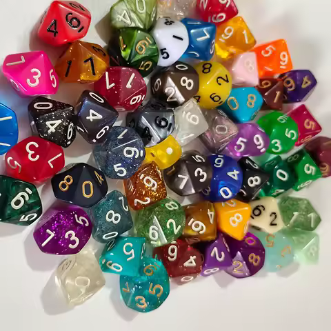 10 Pcs/lot Digital Dice 0-9 Puzzle Game 10 Sided Dice Funny Game Accessory 16mm