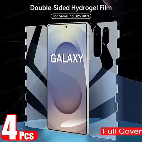 4PCS Butterfly Screen Protectors for Samsung Galaxy S25 S24 S23 S22 S21 S20 Plus S24 FE S25 Ultra 360 Full Cover Hydrogel Film