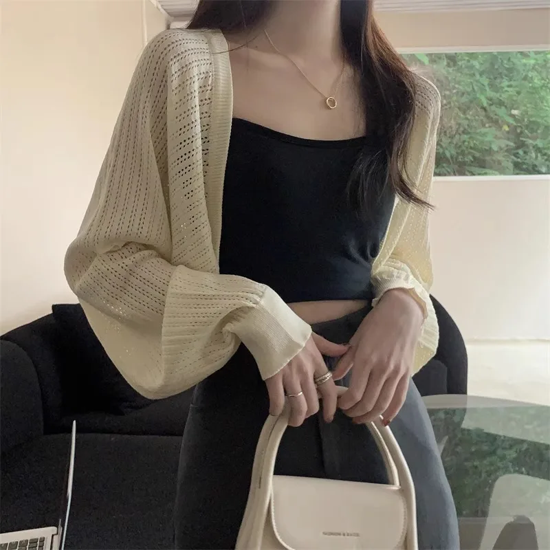 

Summer Short Hollow-Out Cardigan Women, Thin Shawl To Be Worn Over A Long-Sleeved Knit Top, Jacket For Petite Women