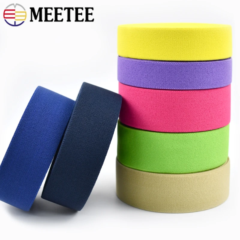 

2/5M 25-40mm Colorful Elastic Band for Sewing Trousers Pants Waist Rubber Bands Bra Garment Stretch Strap DIY Sewing Accessories