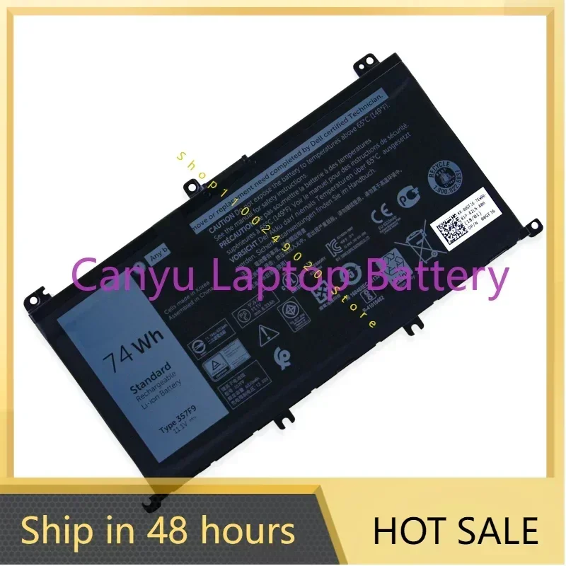 2024 New 357F9   For  Inspiron 15 7559 7000 7557 7567 7566 5576 5577 71JF4 P57F P65F INS15PD-1548B 11.4V 74Wh Laptop battery