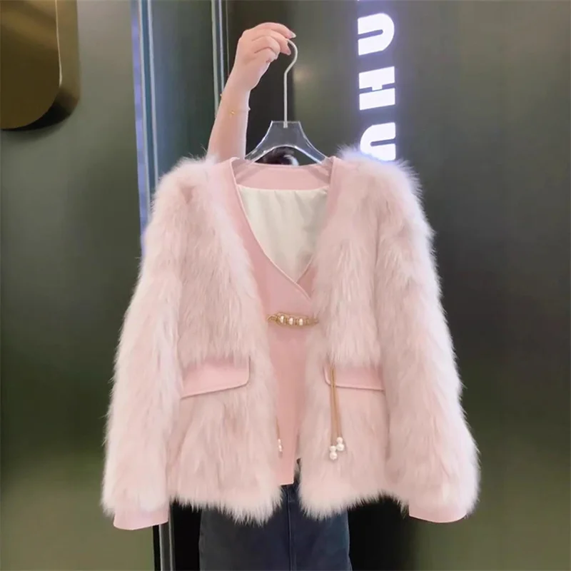 New Arrival Women's Fashionable Mini Fragrance Style Fur Coat High-End Sensation Women's Outerwear Elegant Animal Print