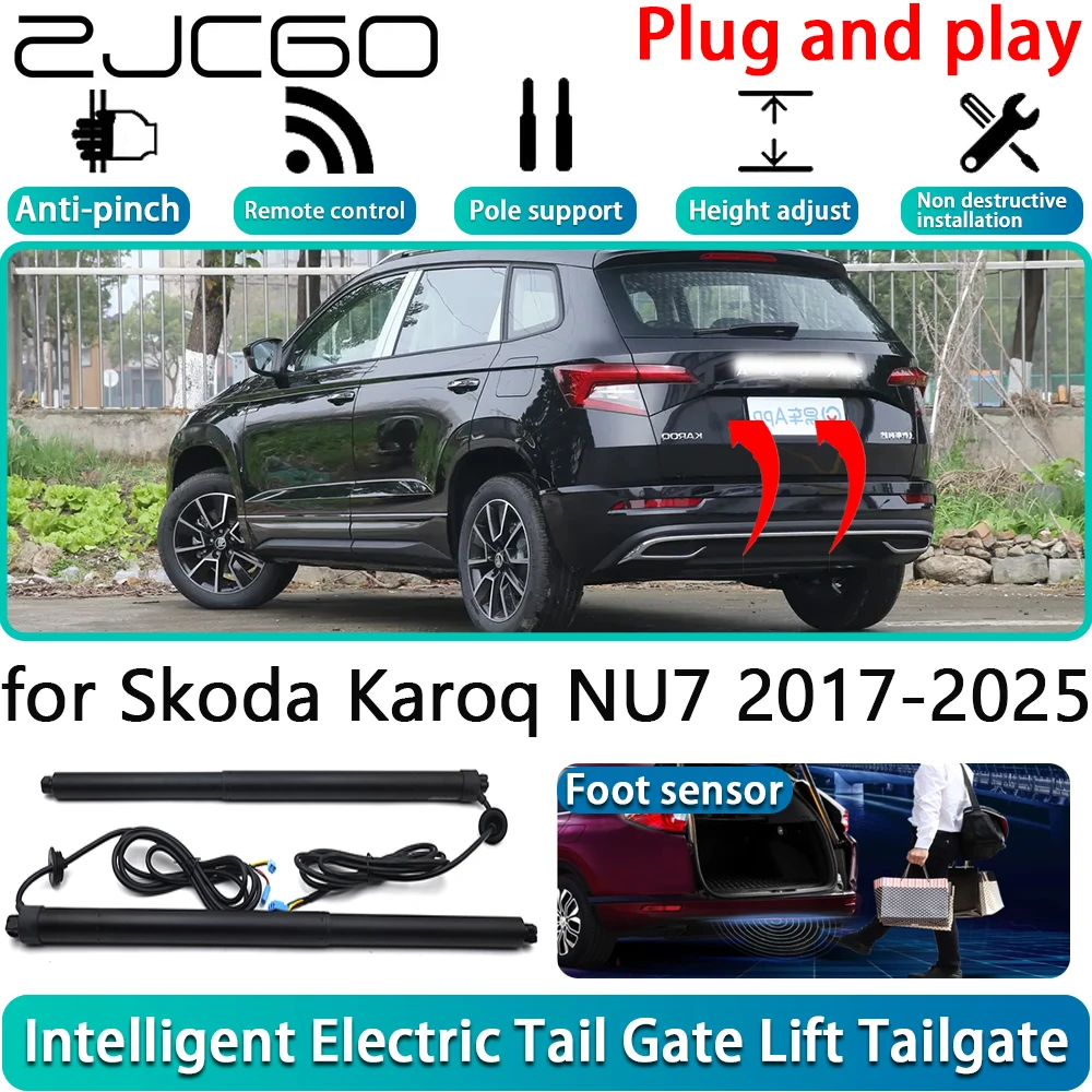 

ZJCGO for Skoda Karoq NU7 2017-2025 Car Electric Powered Tailgate Power Liftgate Automatic Tailgate System With Foot Sensor