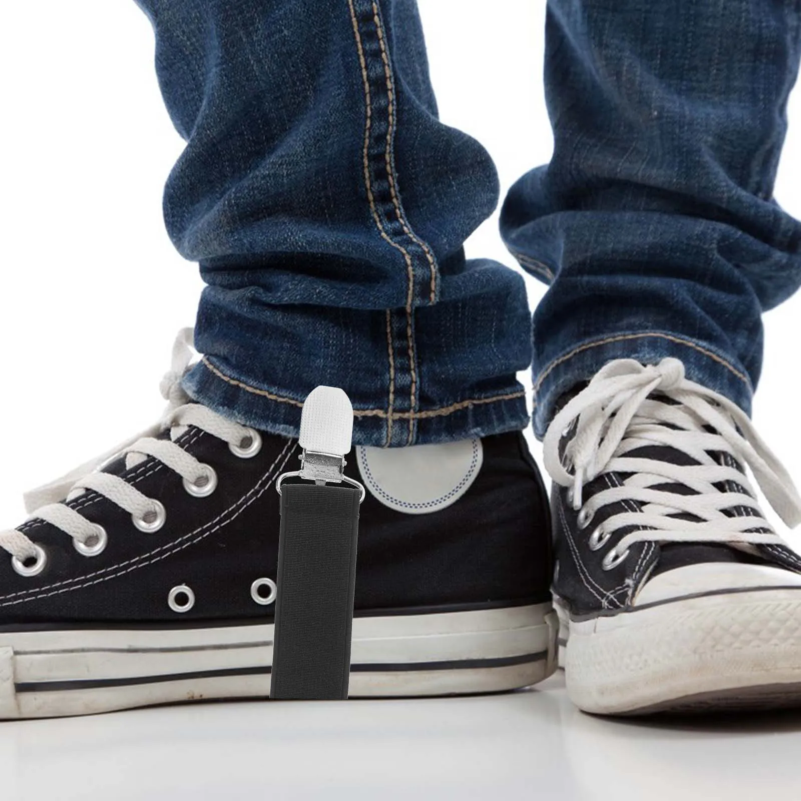 4Pcs Adjustable Elastic Pant Clips Windproof Snowproof Boot Straps Trouser Fixing Holder for Men Women Elastic Fasteners