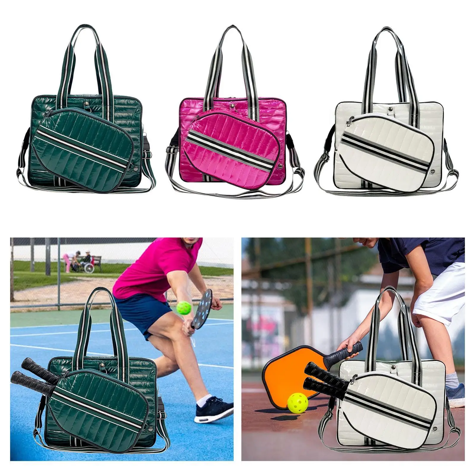 Tennis Bag with Detachable Shoulder Strap Large Capacity Carrying Professional