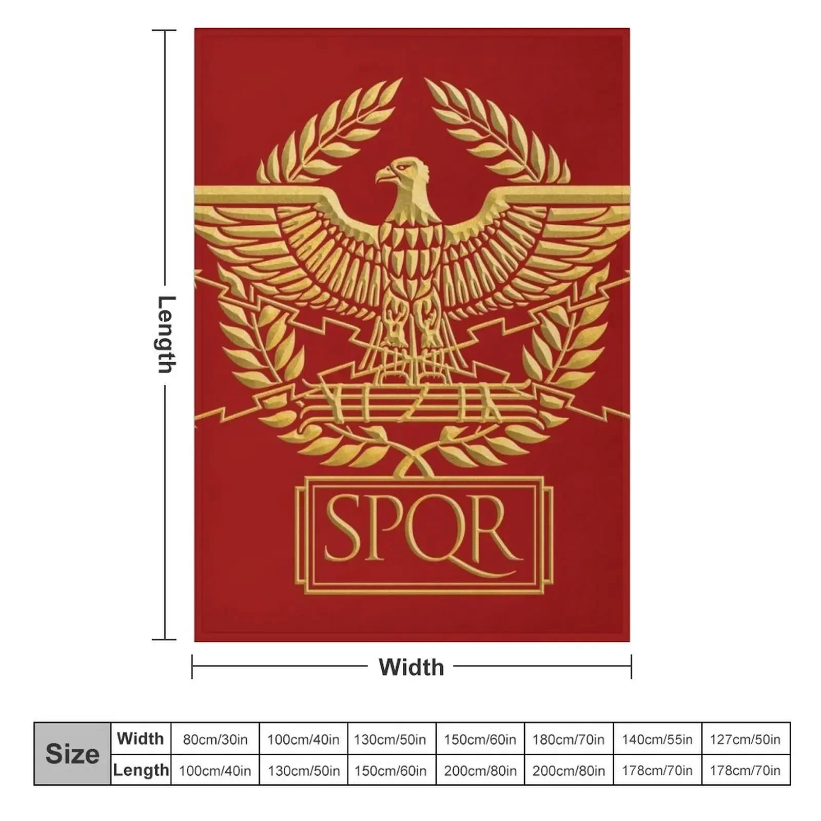 Gold Roman Aquila Eagle SPQR Throw Blanket Soft Beds Designers Single Blankets