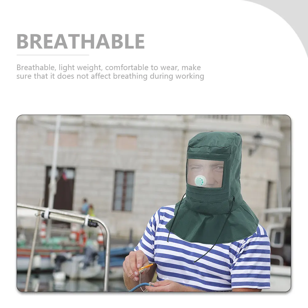 

Breathable Lightweight Sandblasting Hood Glass Canvas Protective Mask Cap For Dust Ear Receiver Industrial Safety Cover Working