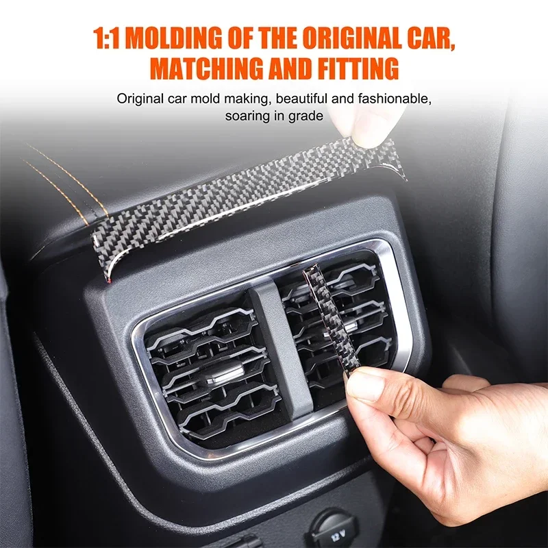 

For Ford Ranger T9 2023-2024 Soft Carbon Fiber Car Rear Air Conditioning Outlet Trim Sticker Car Accessories