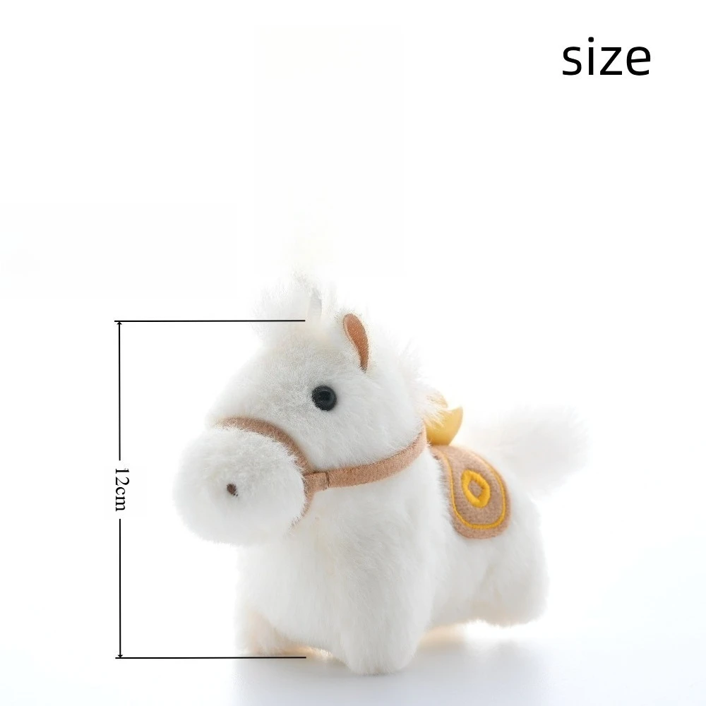 럭키 호스 플러시 키체인 및 장식품 2026년 조디악 마스코트 귀여운 디자인 키링 책상 장식 및 축제 기념 선물