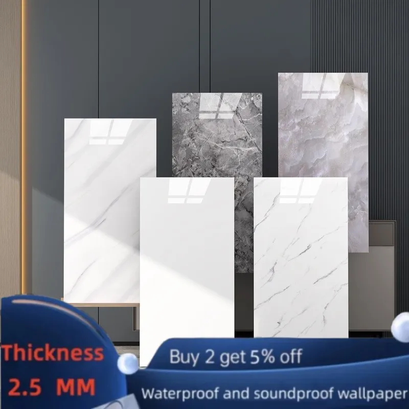 

10/20pcs 60cmX30cm 3D Imitation Marble Pattern Wall Sticker Waterproof Self-adhesive Wall Sticker Living Room Kitchen Bathroom