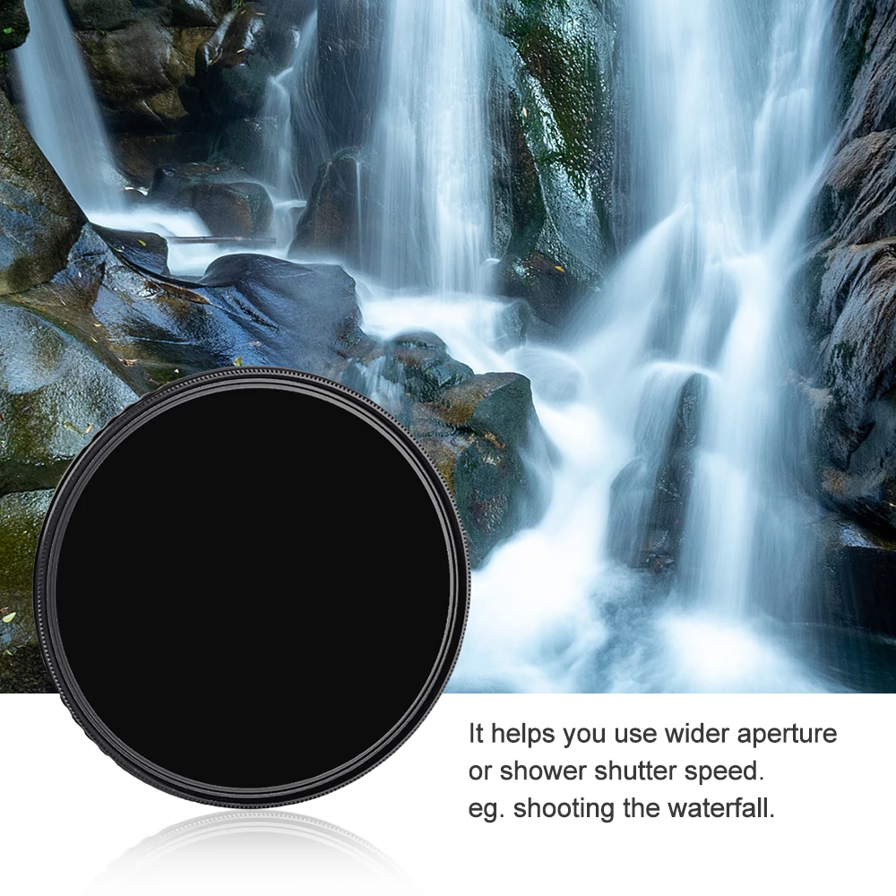 GiAi Variable ND Filter ND2-ND400 Nano Coating Neutral Density Camera Lens 82 77 72 67 62 58 55 52 49mm