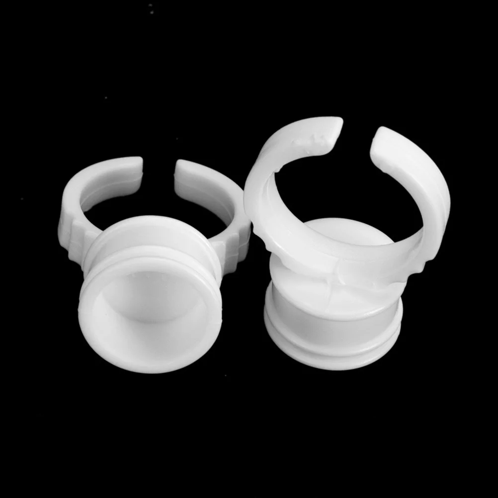 

100Pcs Eyebrow Tattoo Ink Ring Cups Disposable Clear Pigment Container Tattoo Ring Holder Eyelash Makeup Tool for