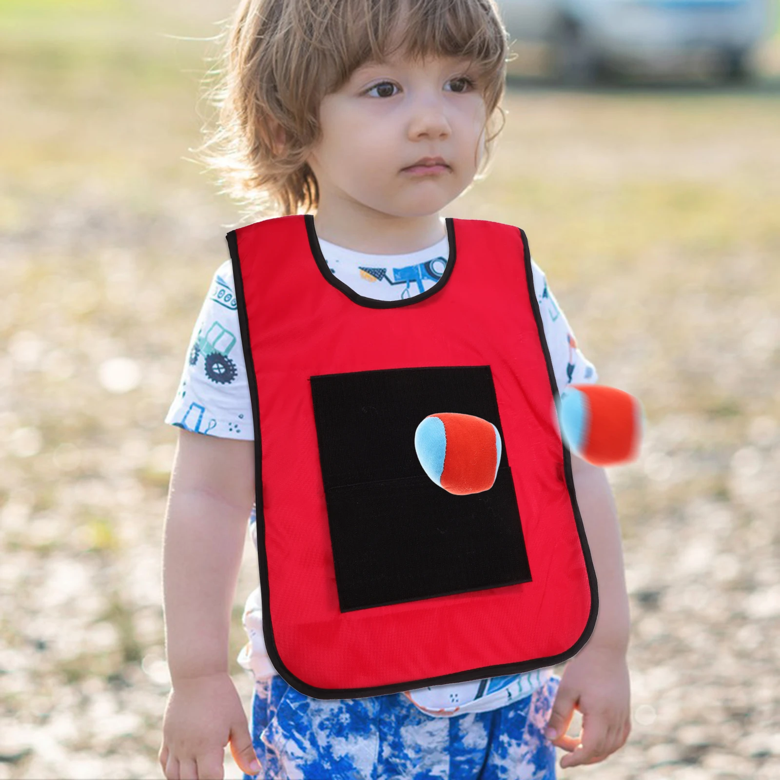 

12Pcs Sticky Vest Ball Game Kids Dodgeball Set Soft Premium Cloth Sponge Self-Adhesive Toss Playwear for Outdoor Indoor Family