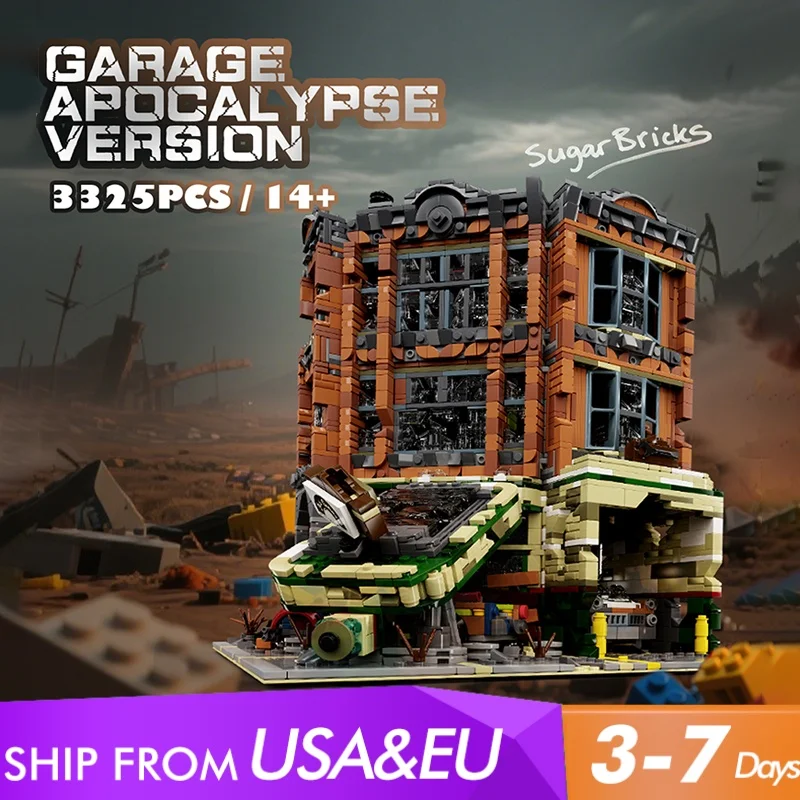 

﻿ 3325 шт. Doomsday Corner Garage Movie City Architecture с фигурным домом, модульные строительные блоки, сборка, модель, комплект, подарок для взрослых