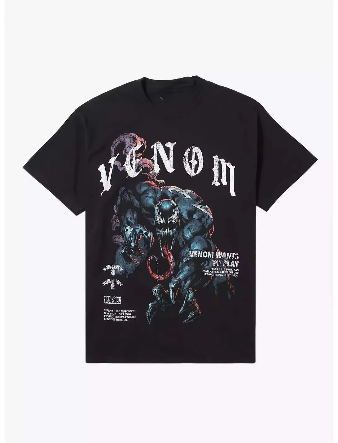 Camiseta con Estampado de Cómic de Venom y Spider-Man de Marvel 2026, Nueva y Auténtica, para Hombre y Mujer, Talla Estándar, Manga Holgada