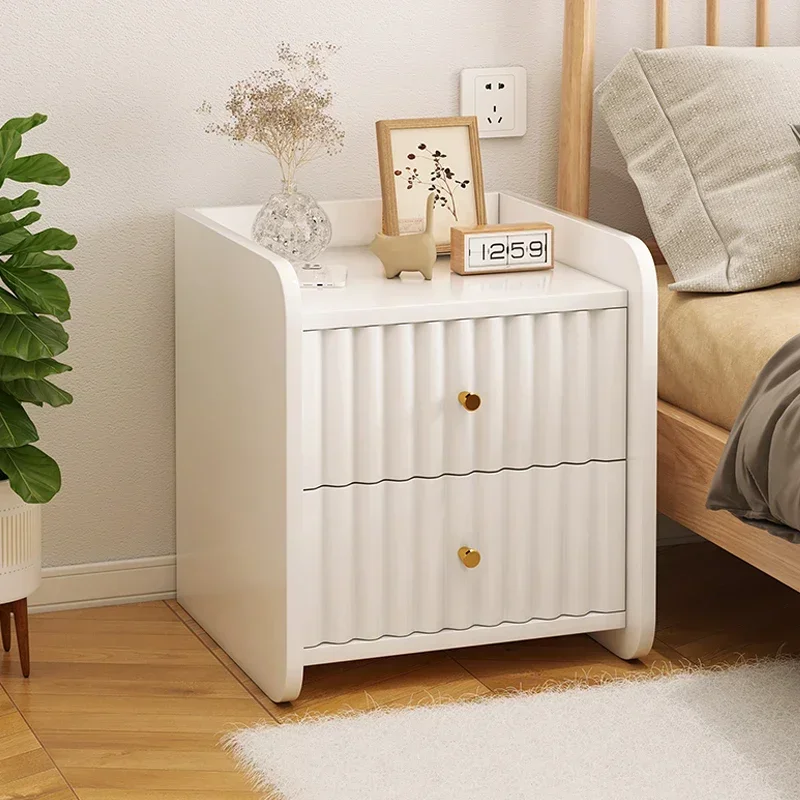 

White Storage Nightstands Bedroom Storage Corner Wooden Bedside Table Filing Auxiliary Small Comodini Modern Furniture XY50BT