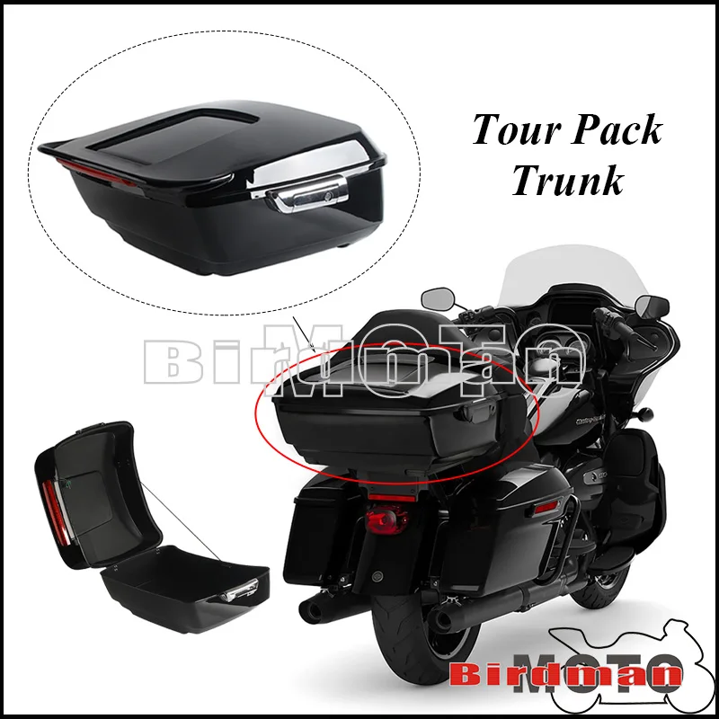 Motorcycle Rear Tour Trunk Pack For Harley Touring Road King Electra Glide Road Glide 2014-2023 CVO Street Glide FLHXSE 2015-23