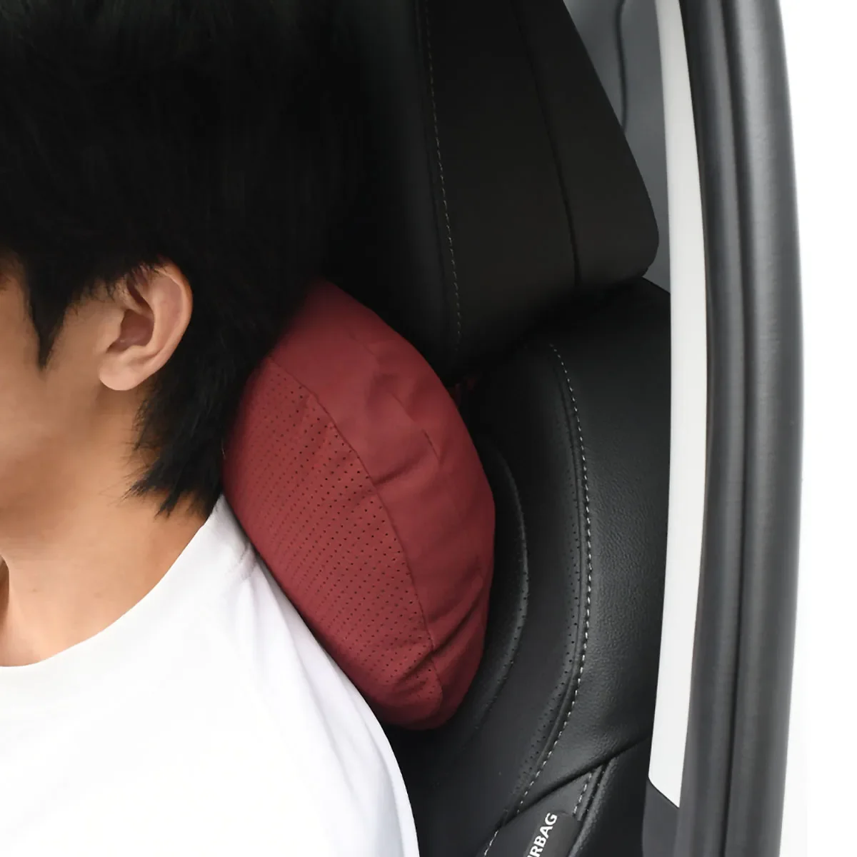 مسند رأس مثقوب من فراء السيارة ناعم ومريح لمقعد السيارة ودعم الرقبة وسادة ملحقات السيارات #3