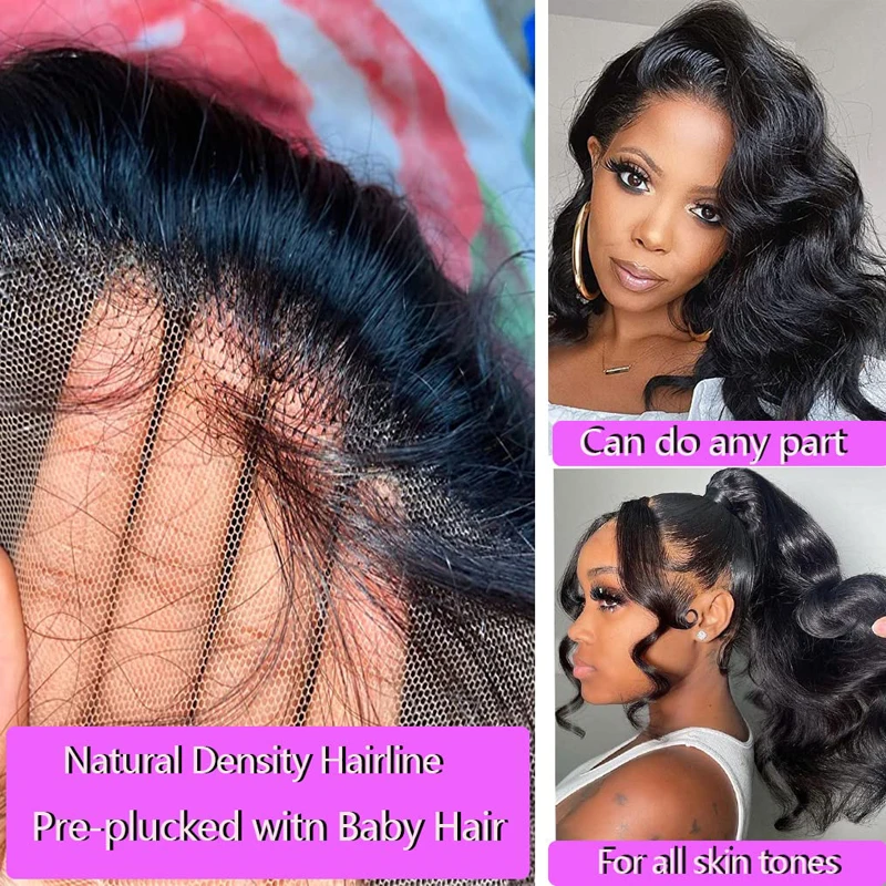 Lace Frontal Body Wave Bob Peruca para Mulheres, Corte Blunt, Perucas de Cabelo Humano, Cabelo Virgem Brasileiro, Densidade 180%, Fechamento 4x4, 13x4