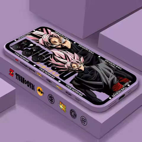 D-Dragon Goku Black For Samsung Galaxy S25 S24 S23 S22 S21 S20 Ultra Plus FE 5G Liquid Left Rope Cover Phone Case