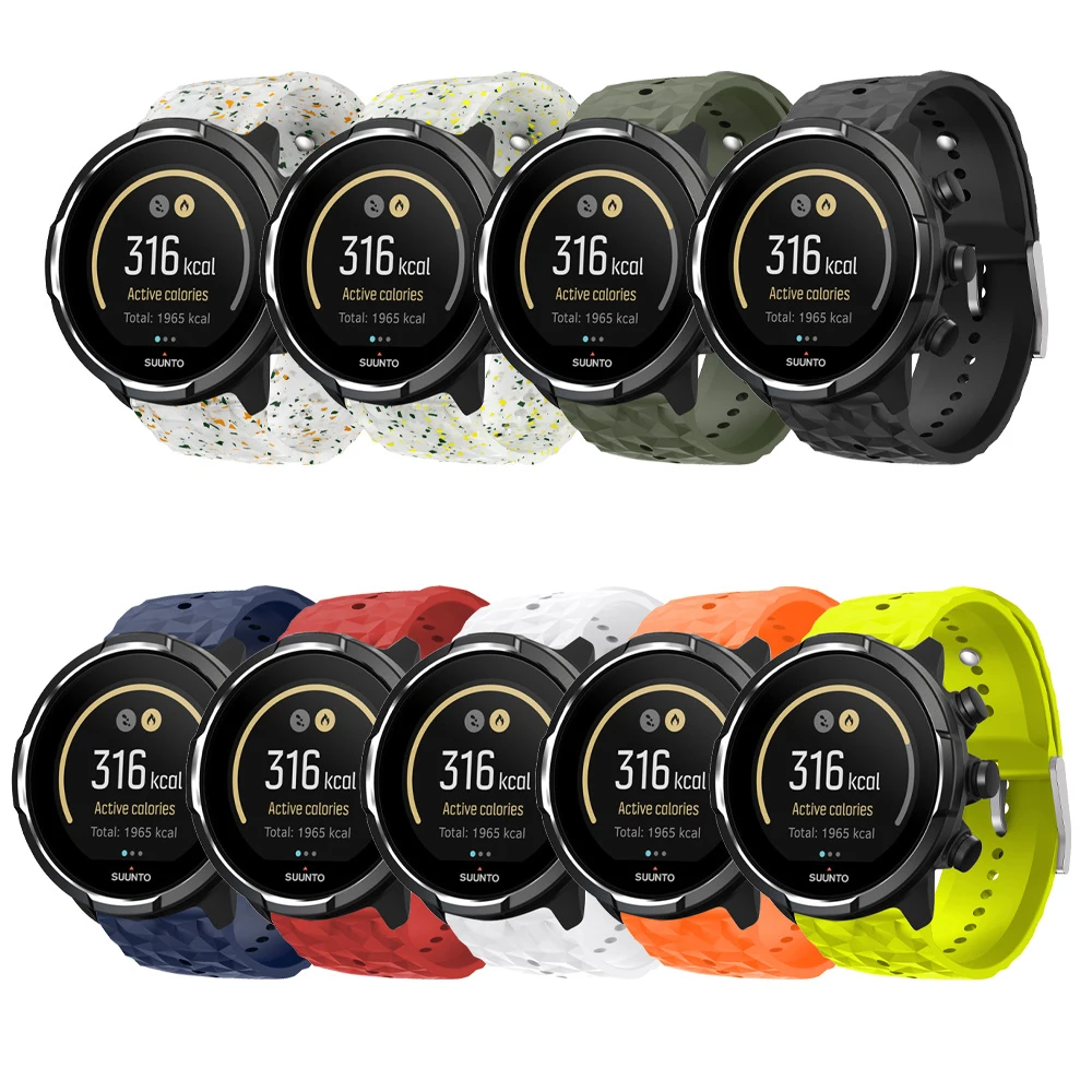 24 مللي متر في الهواء الطلق تنفس الرياضة سيليكون حزام الفرقة ل Suunto 7/ 9 /D5 المتقشف المعصم HR بارو ساعة ذكية استبدال الساعات