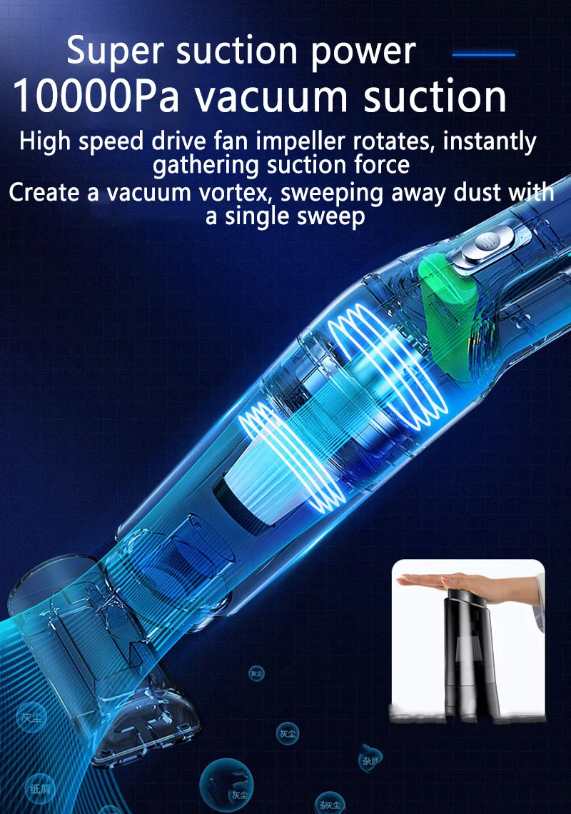 New Car Vacuum Cleaner Wet Dry Dual-Use Car Wireless Charging Car Household Handheld Vacuum Cleaner High Power Suction