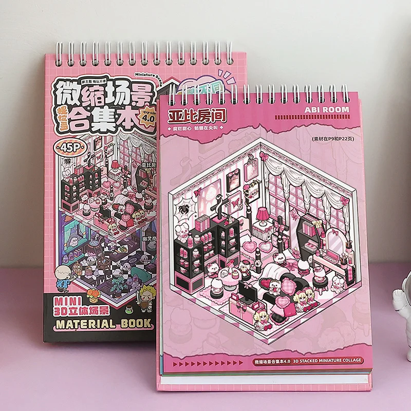 25 Stück gestanzte Aufkleber + 20 Szenenkarten, Micro-Pore Theme Diorama Stickerbuch für Journal Scrapbooking 3D-Layout-Set, Mr. Paper