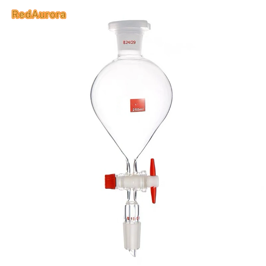 60-1000ml Glass Spherical Separator Funnel With PTFE Piston,19# 24# 29# Standard Mouth Standard Plug Dropping Funnel