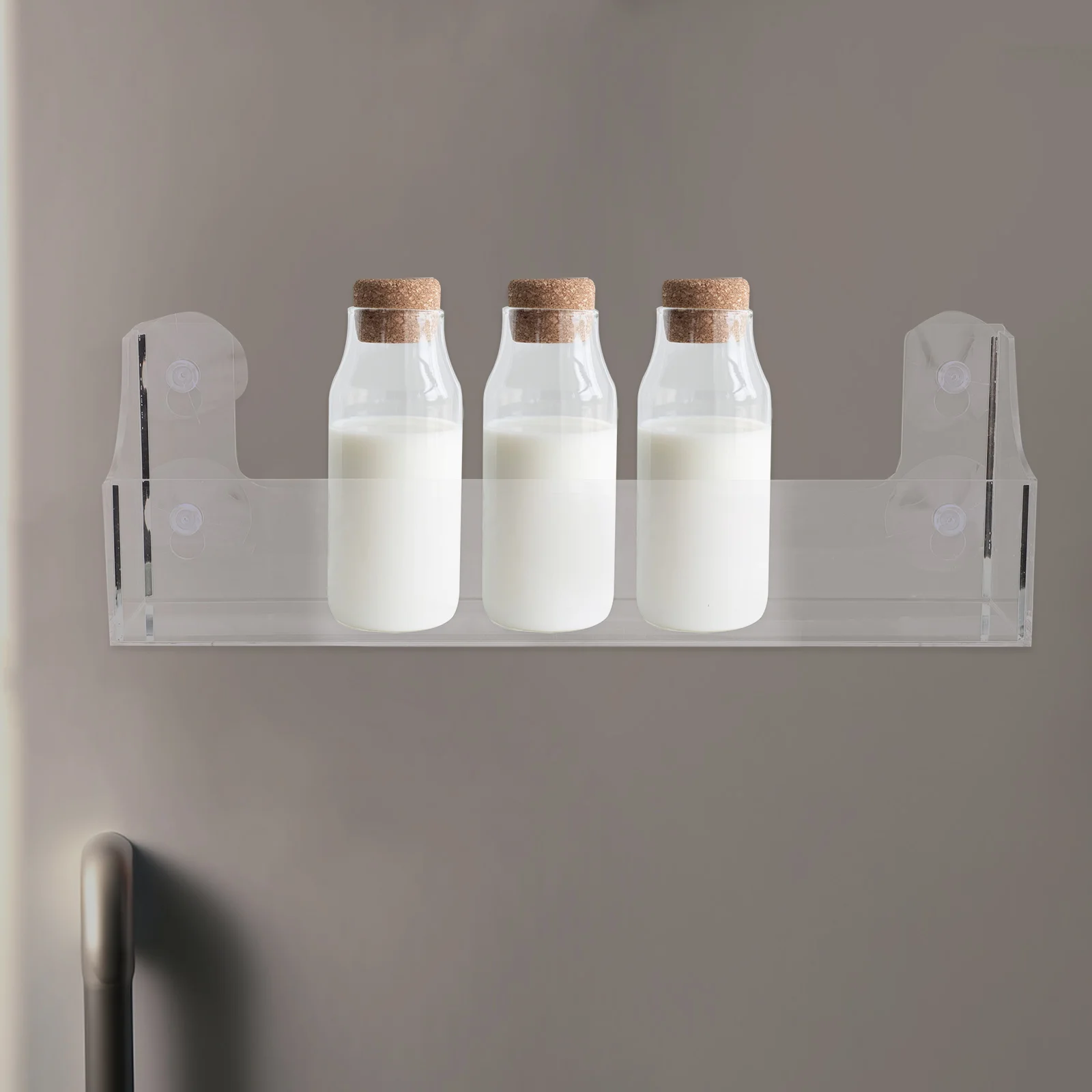 Beverage Suction Rack Acrylic Fridge Door Holder Cup ganizer Storage Solution For Drinks Bottle Display