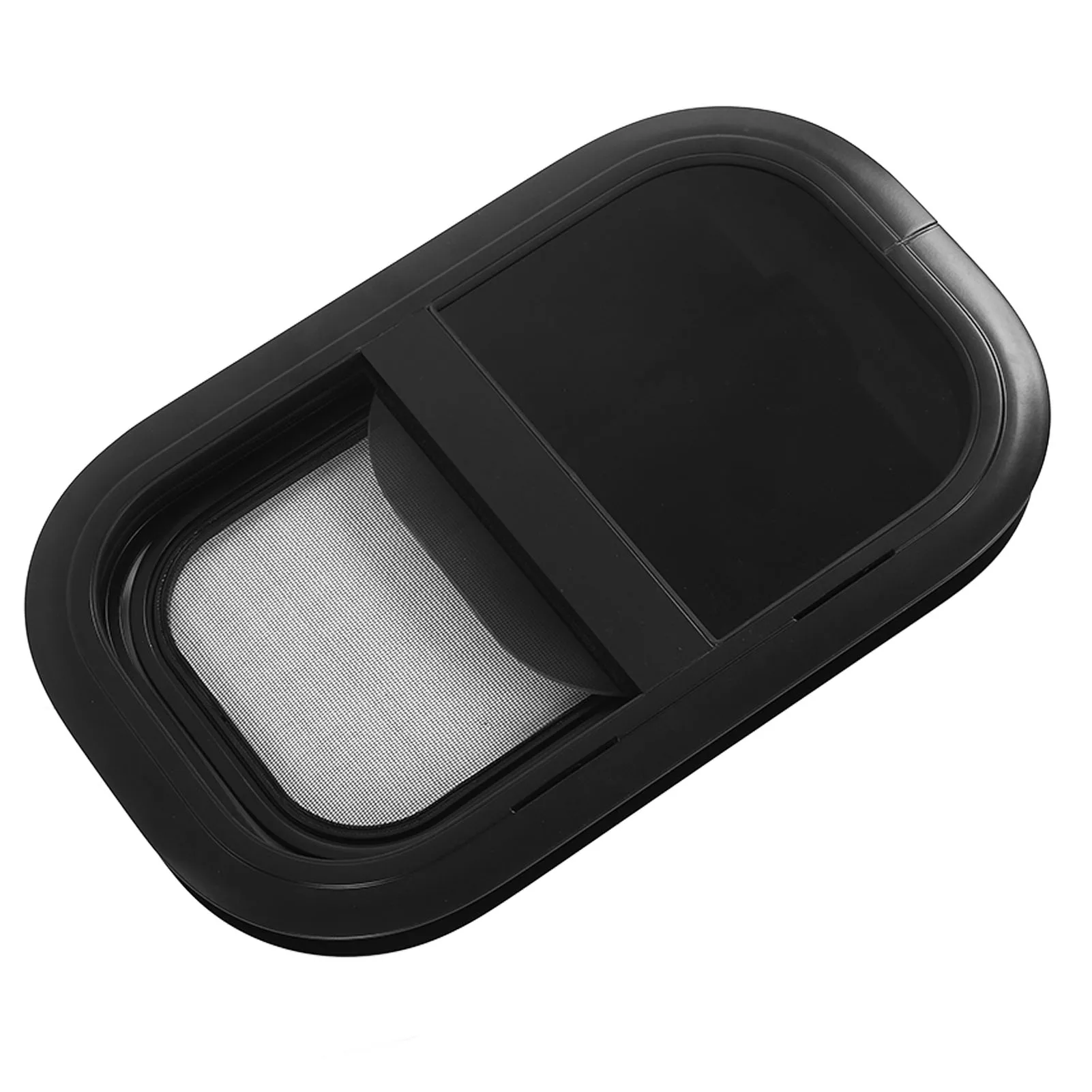 RV Horizontal Rounded Corner Pull Window Alloy with Insect Net UV Resistant for Caravan Camper Trailer -48-53mm/1.88-2.08in Wall