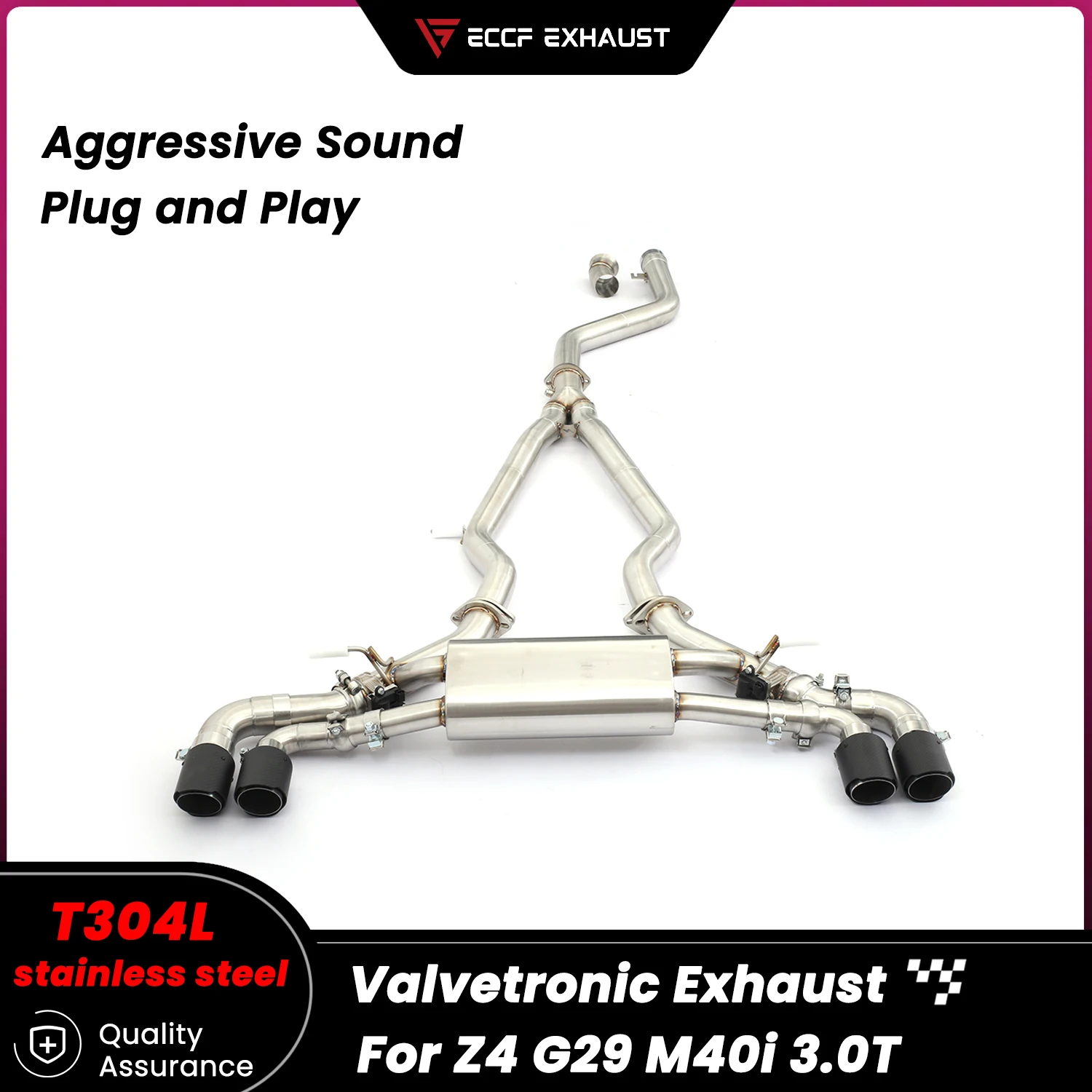 

Valvetronic Stainless Steel Catback Exhaust For BMW G29 Z4 M40i 3.0T Active Sound Control Direct Bolt-On Installation